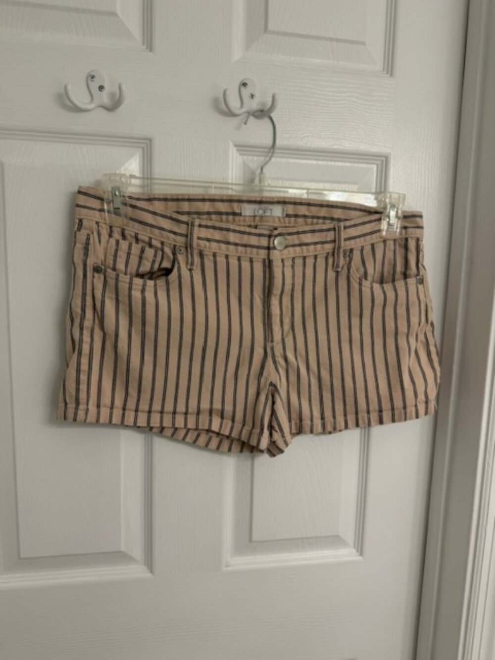 Loft Denim Striped Shorts Size 12
